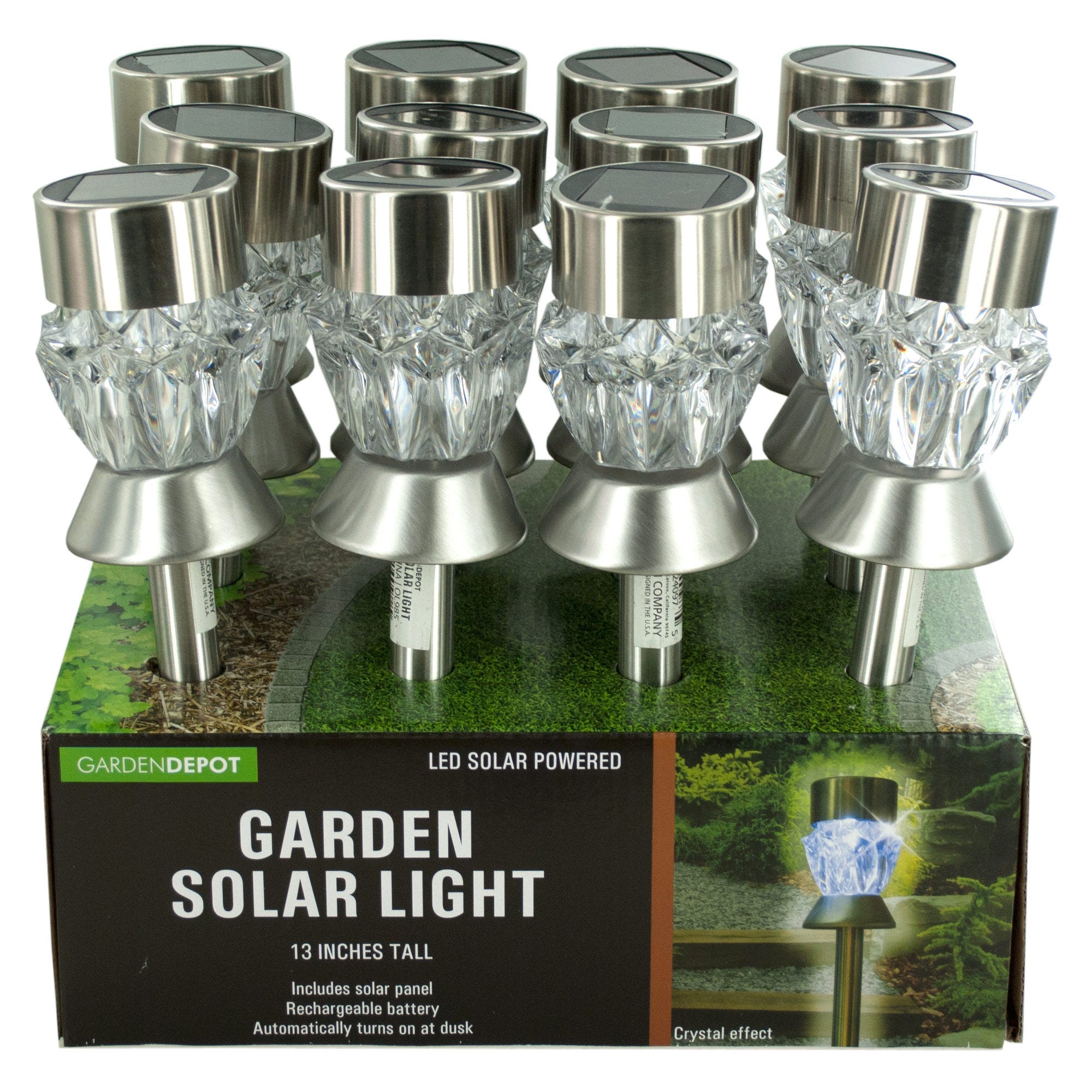 Crystal Effect Solar Power Garden Light Countertop Display NERYB