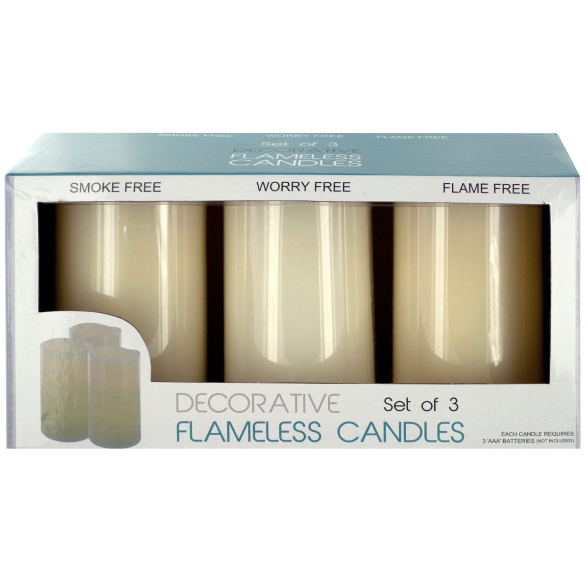 Decorative Flameless Vanilla Pillar Candles NERYB