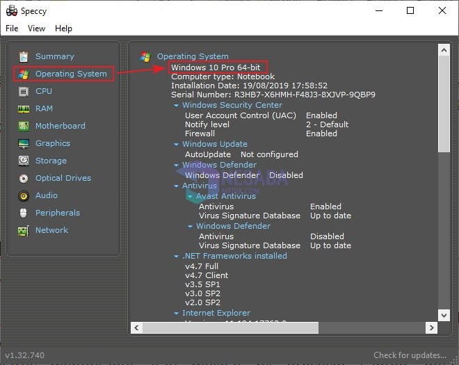 cara mengecek bit windows