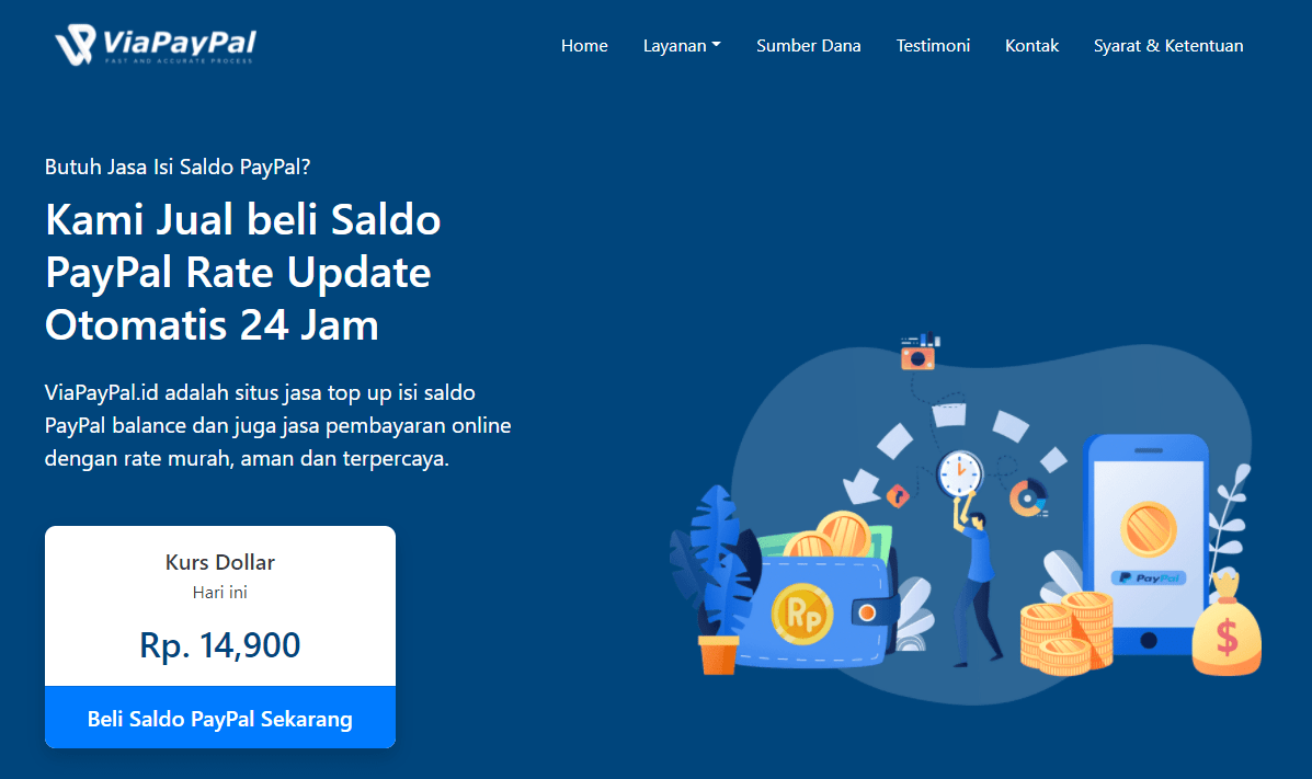 ViaPayPal.id Situs Jual Beli Saldo PayPal dengan Rate Terbaik