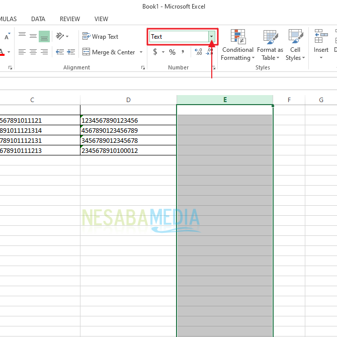 Cara menampilkan Angka lebih dari 15 digit di Excel