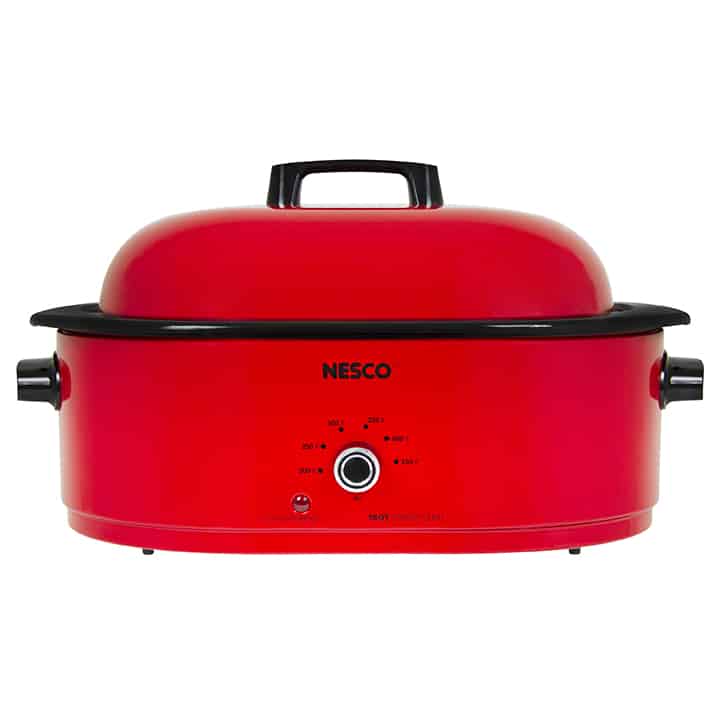 18 Qt. Red Roaster Oven Porcelain Cookwell NESCO