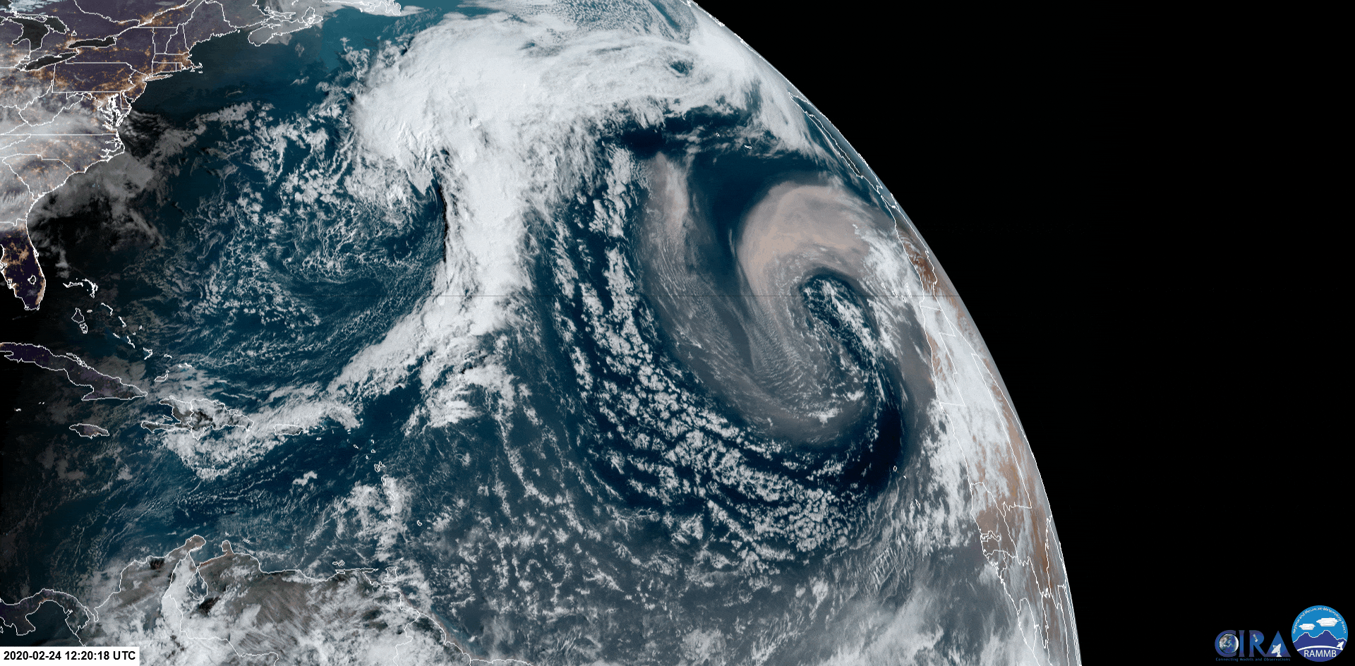NOAA20 Watches Sandstorm Blow Over Canary Islands NOAA