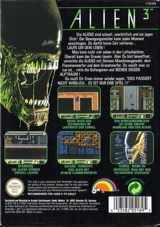 NESHQ Games Database Alien 3