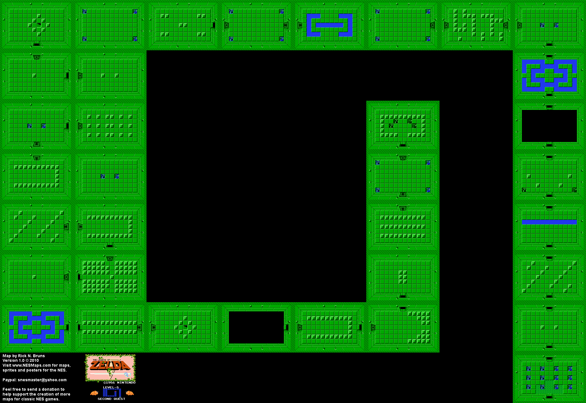 The Legend of Zelda Level 8 Quest 2 Map BG