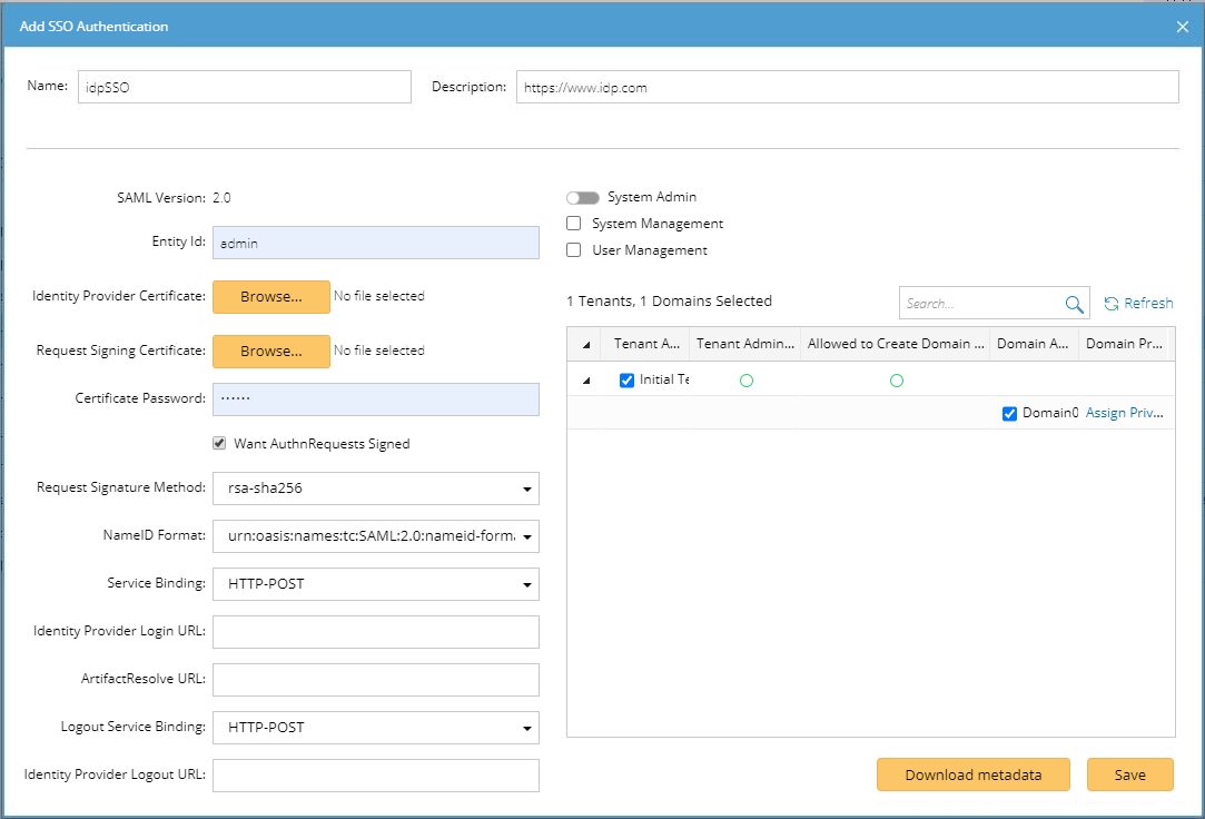 Configuring SSO Authentication