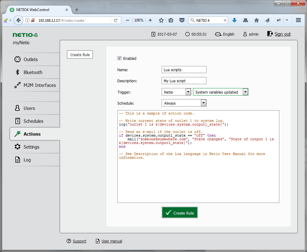 Lua skripty NETIO products a.s.