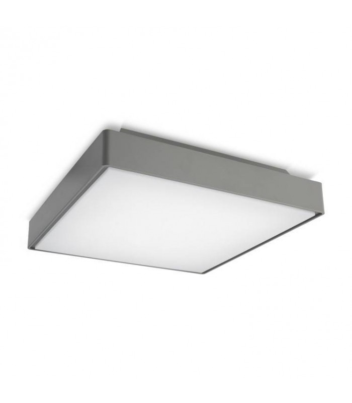 LED Large Outdoor Ceiling Light Grey IP65 NetLighting.co.uk