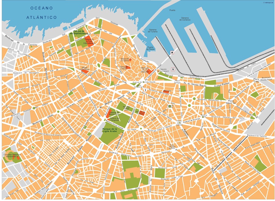 Map Of Casablanca Morocco Casablanca vector map. Eps Africa City Map. Illustrator Vector Maps