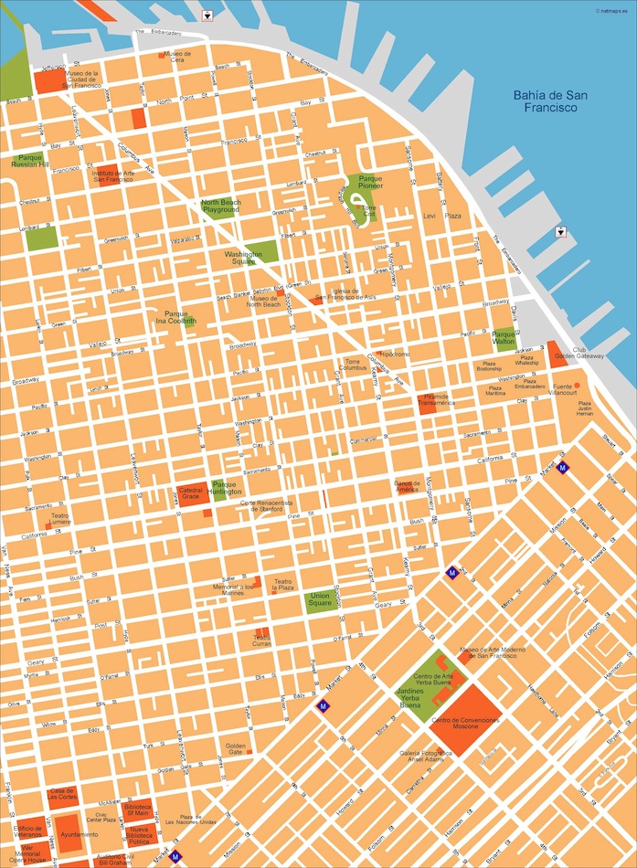 San Francisco Map Vector San Francisco vector map. Eps Illustrator Vector City Maps USA America