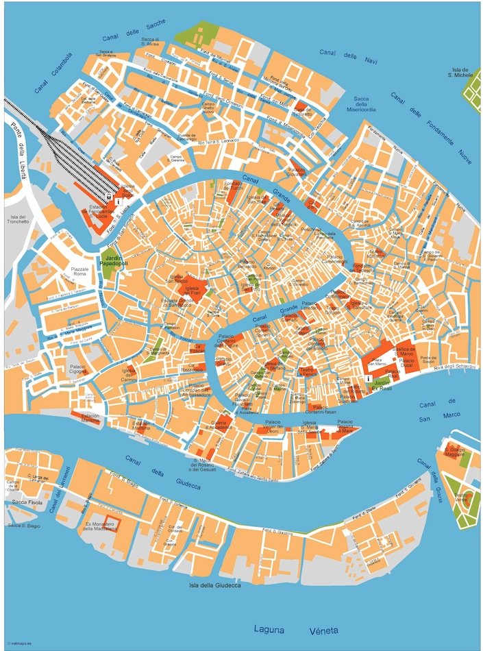 Venice On A Map Venice vector map. Eps Illustrator Map Vector World Maps