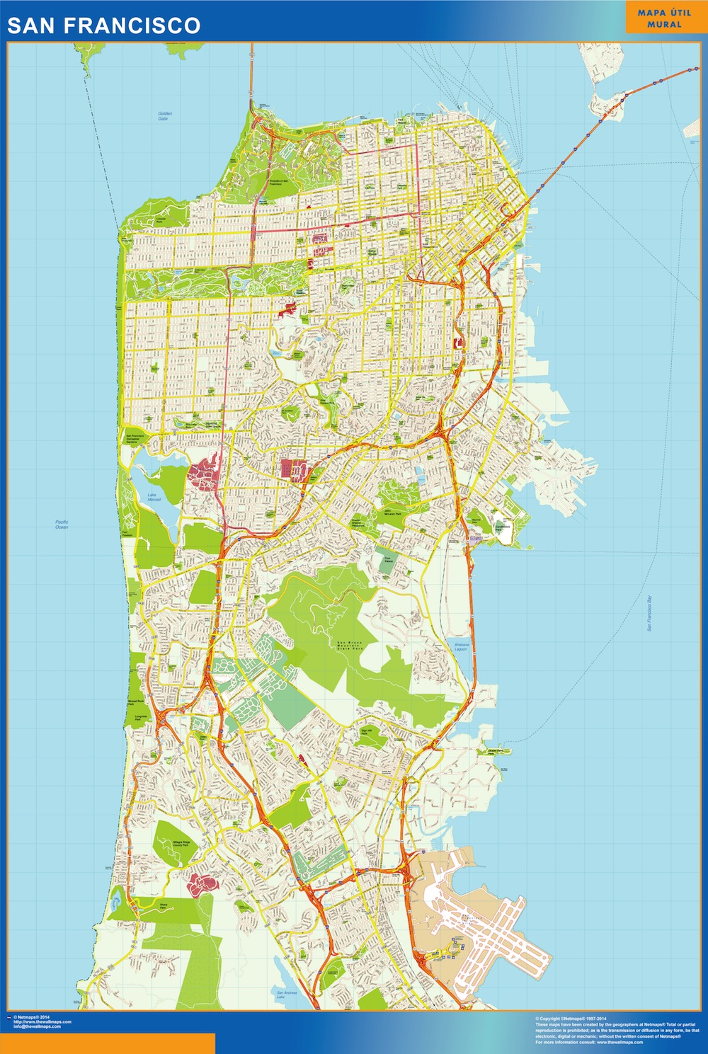 San Francisco Map Vector san francisco vector map. Eps Illustrator Vector City Maps USA America