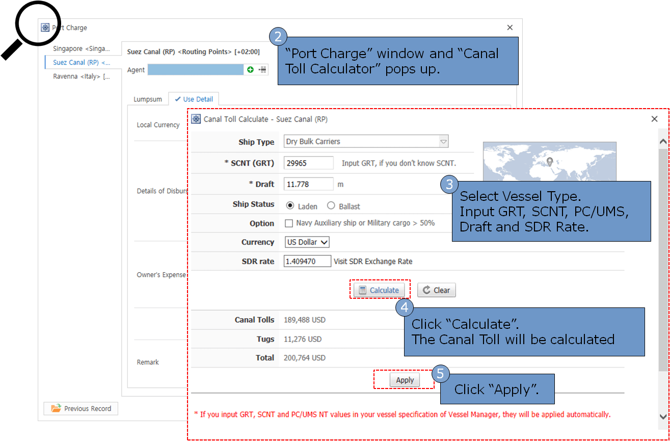 NETPAS Smart port distance table