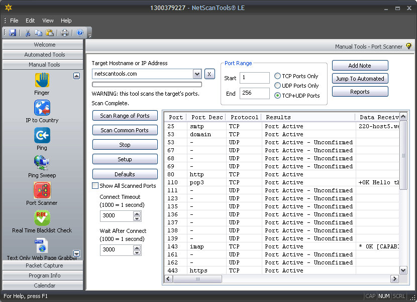 NetScanTools® LE