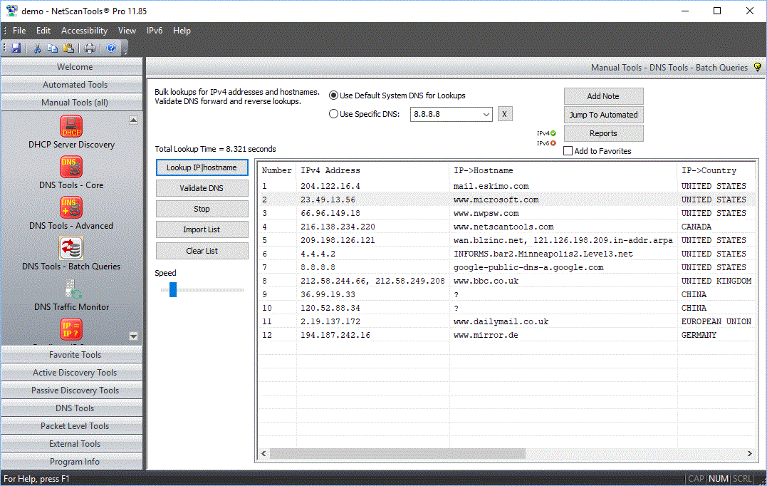DNS Tools Batch Queries