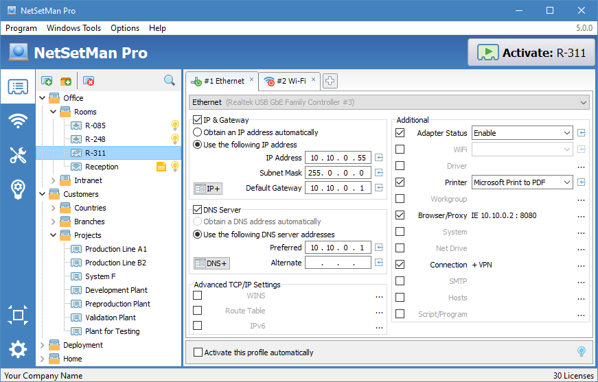 NetSetMan Pro Network Settings Manager for Windows (LAN & WiFi)