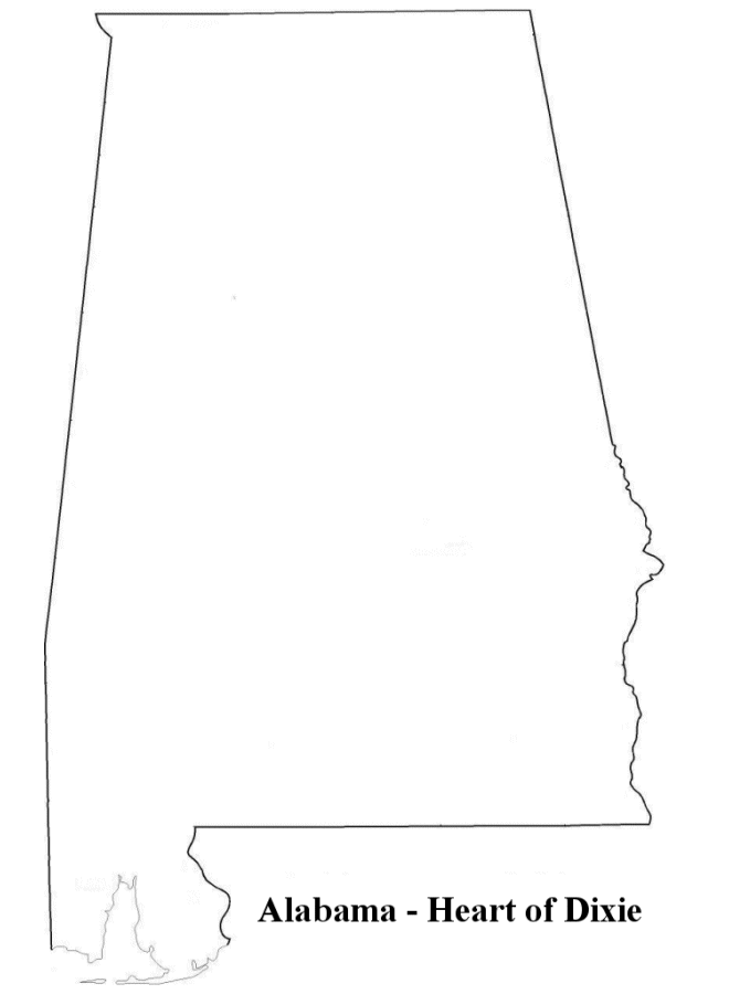 Alabama Outline Maps and Map Links