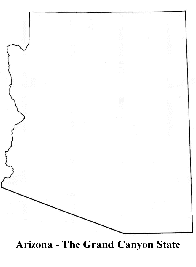 Arizona Outline Maps and Map Links