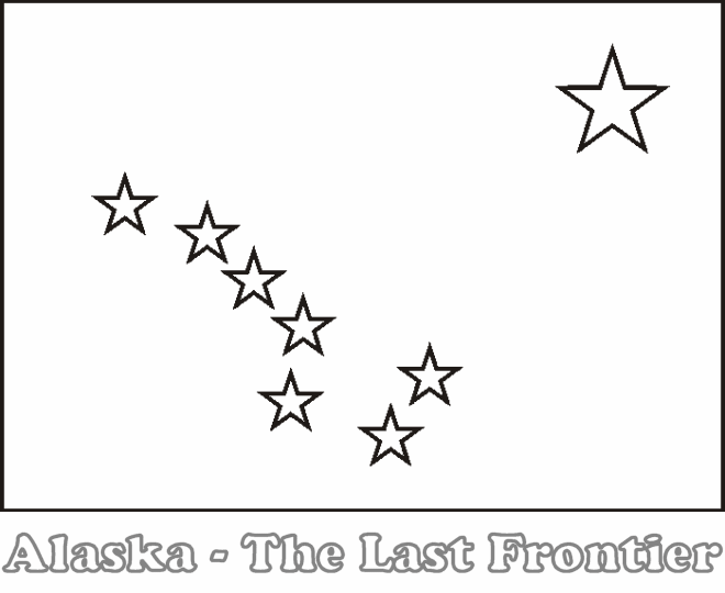 Large, Printable Alaska State Flag to color, from