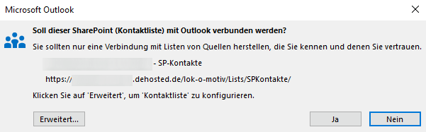 NetTask GmbH Wissensdatenbank SharePoint KontaktListe im Outlook