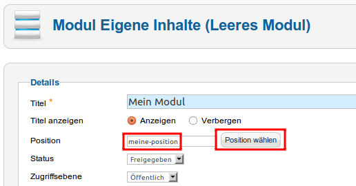 Modul in Beitrag anzeigen (Joomla! 2.5)