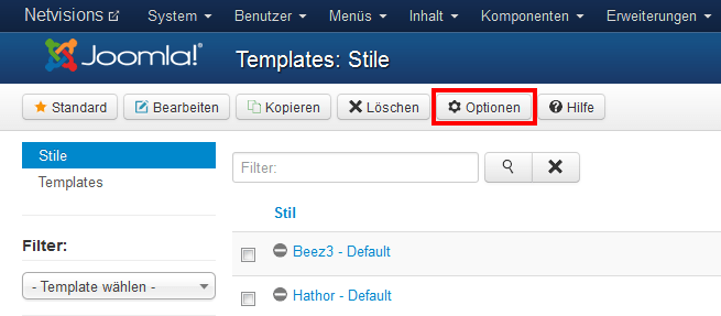 Template Modulpositionen anzeigen