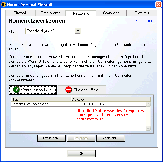 Datei und Druckerfreigabe (SMB über TCP/IP, also Port 445) in Firewall