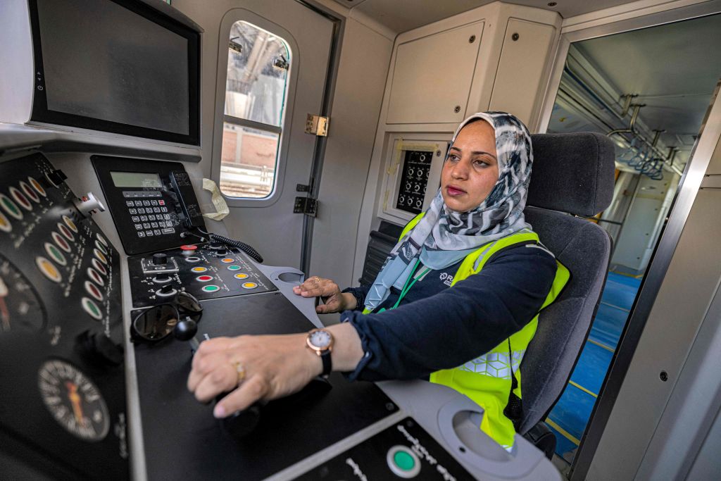 On track Cairo metro employs Egypt's first women train drivers