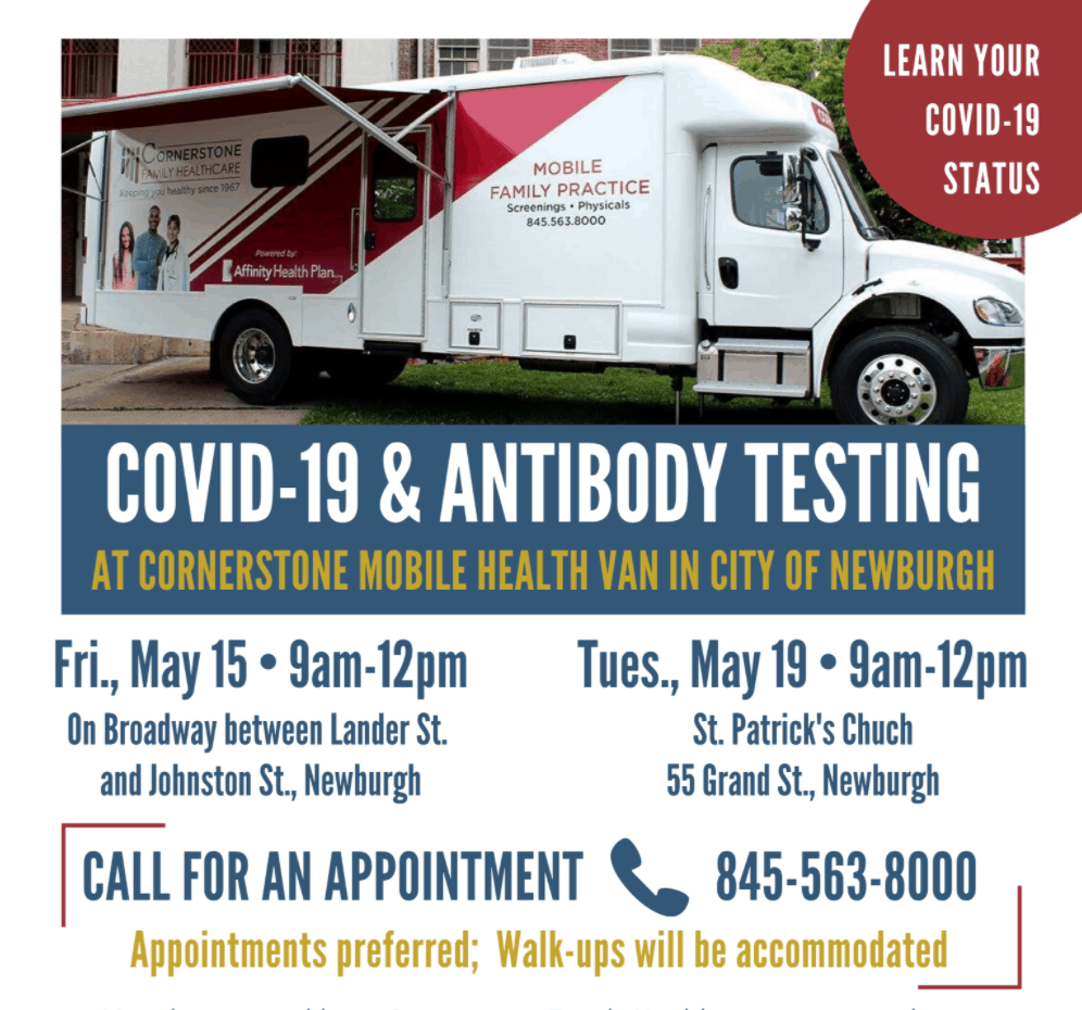 Cornerstone Family Healthcare Tests in Newburgh for COVID19 Antibodies