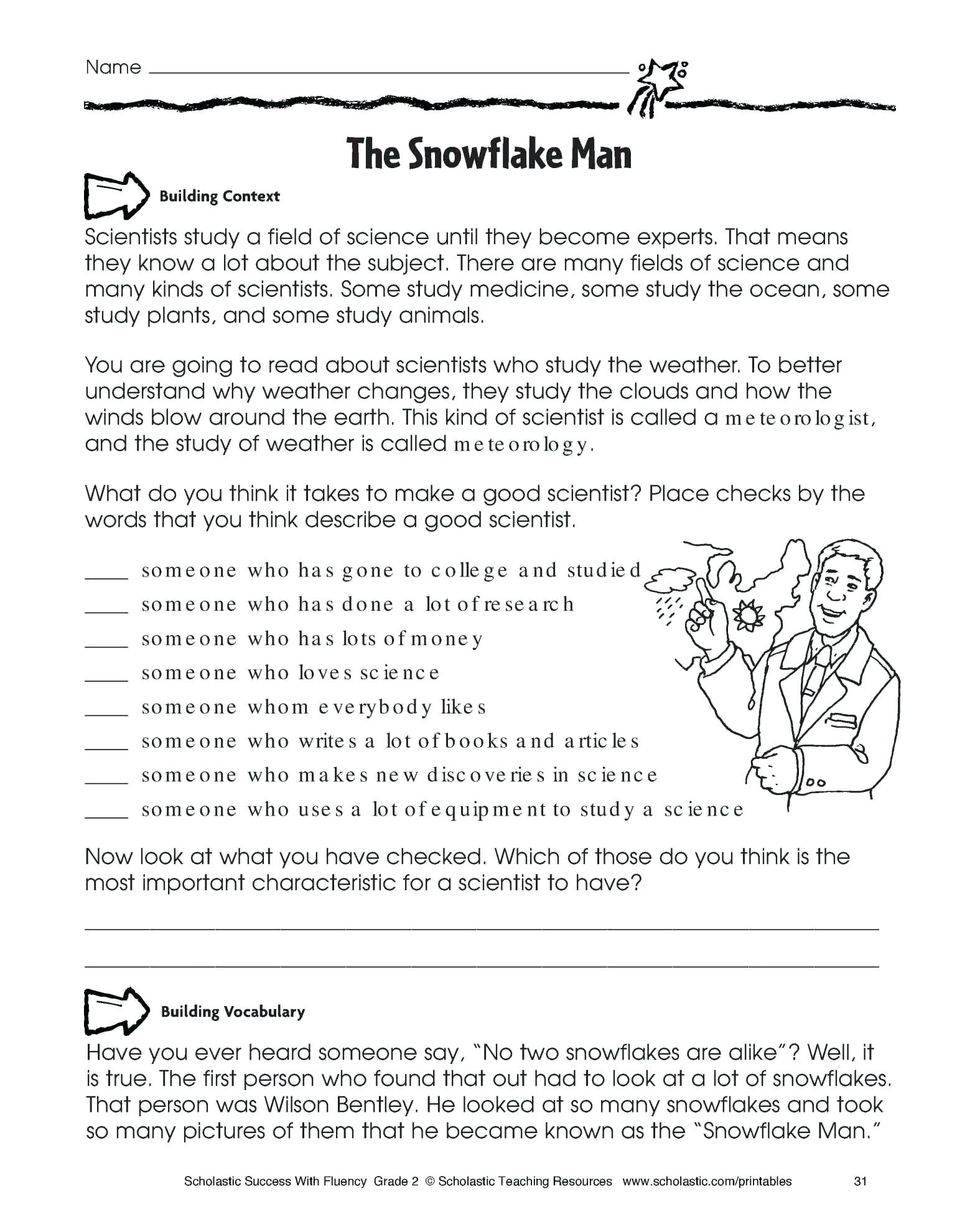4th Grade Reading Comprehension Printable Worksheets