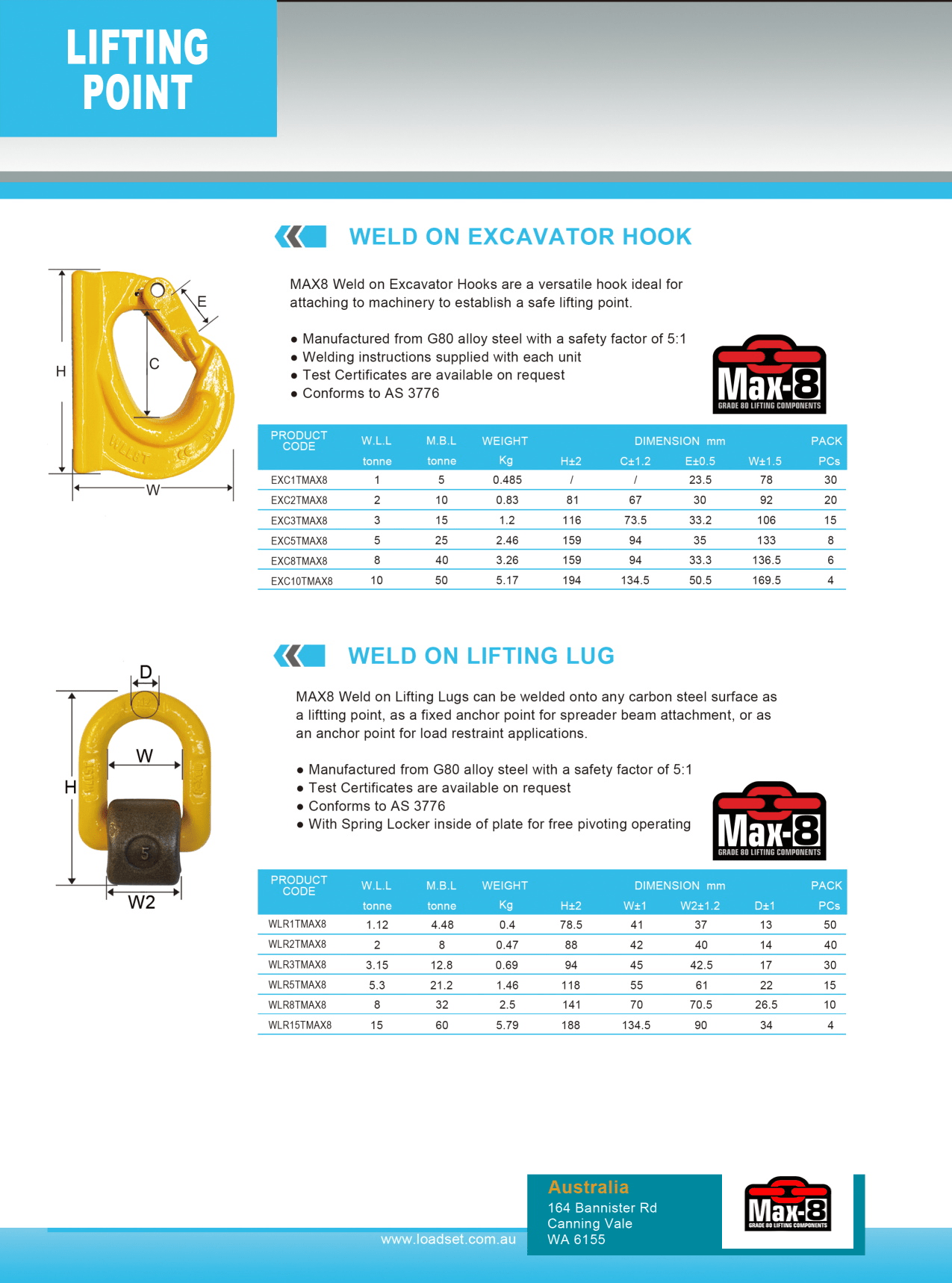 Weld on Lifting Hooks/Lugs and Swivel Lifting Lugs New Height Lifting