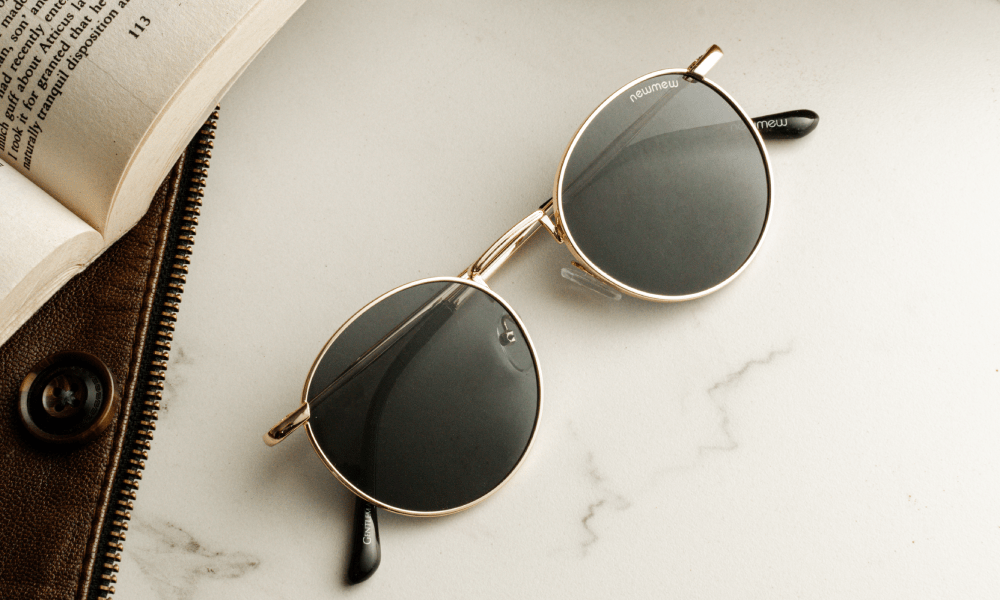 Round Gold Black Metallic Sunglass Sunglasses for men Nepal