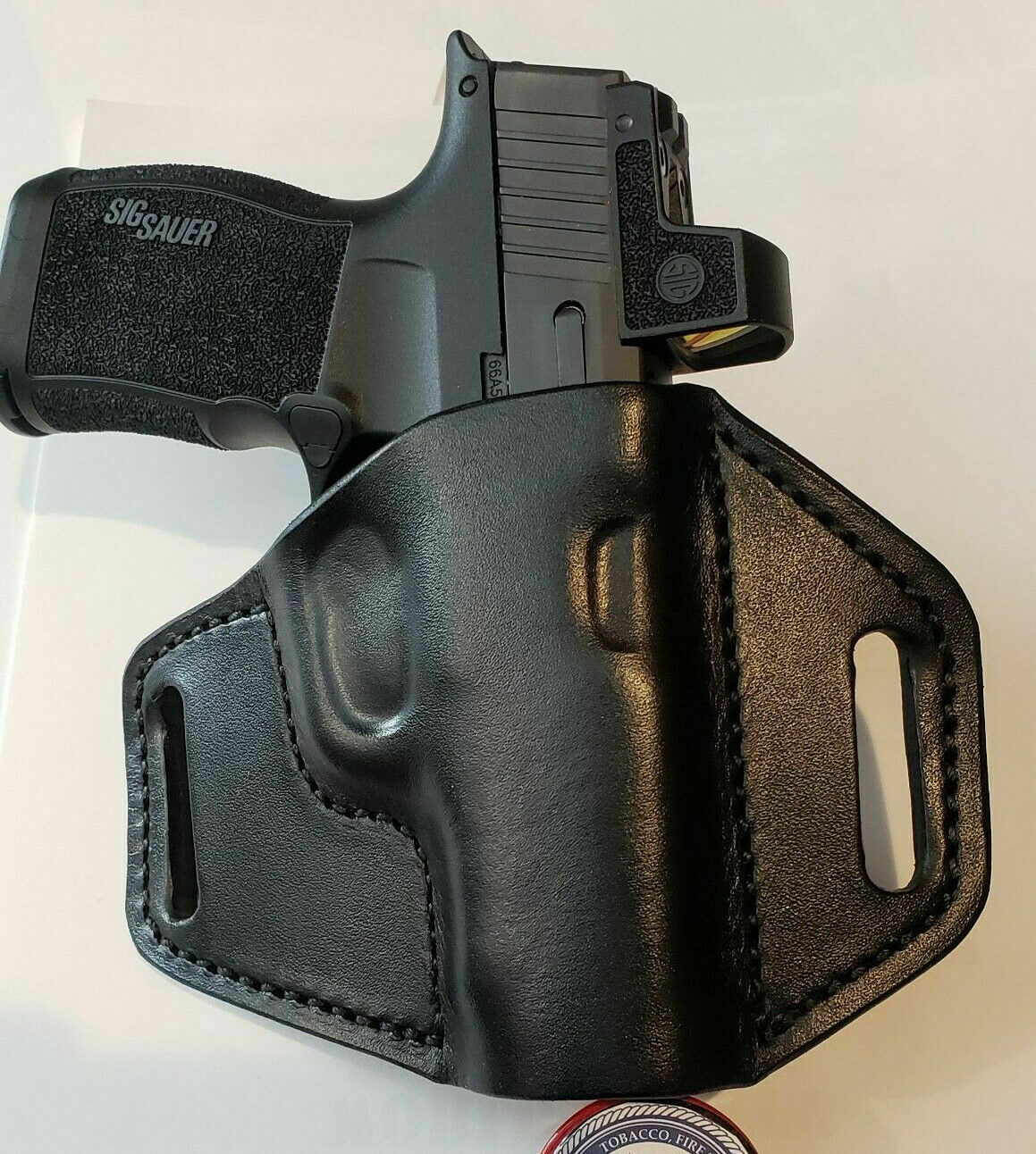 Sig Sauer P365 XL Vertical Holster cut to fit Romeo Zero Red Dot, with