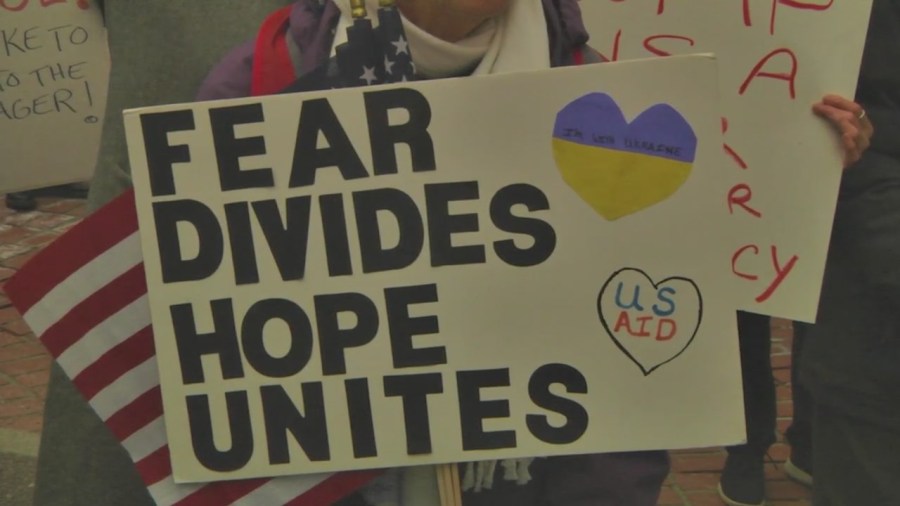 Protestors Call for Support for Ukraine