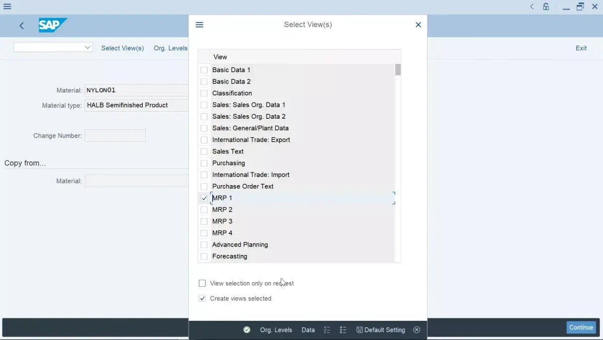 SAP The material does not exist or is not activated M3305