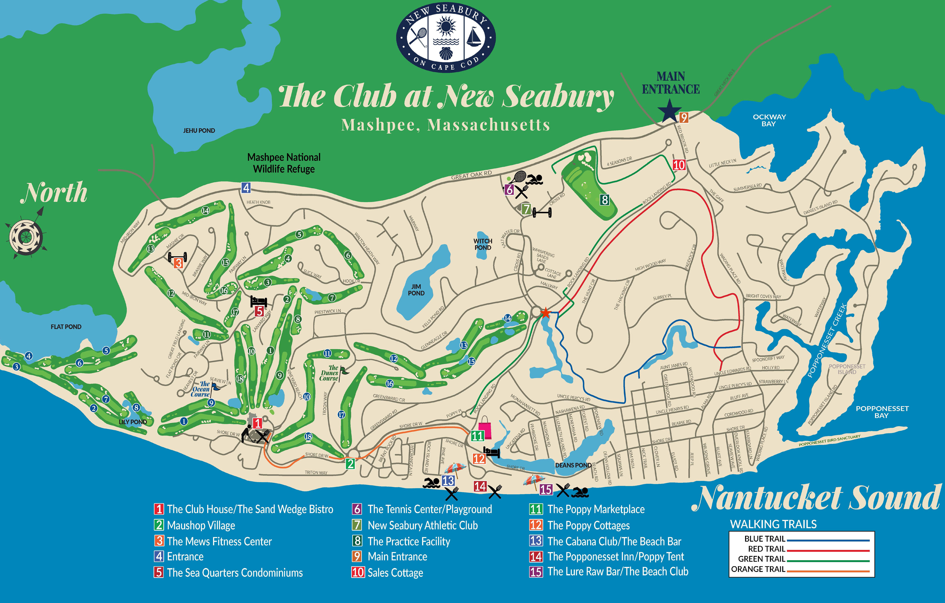 New Seabury Country Club, Mashpee, Massachusetts Golf course information and reviews.