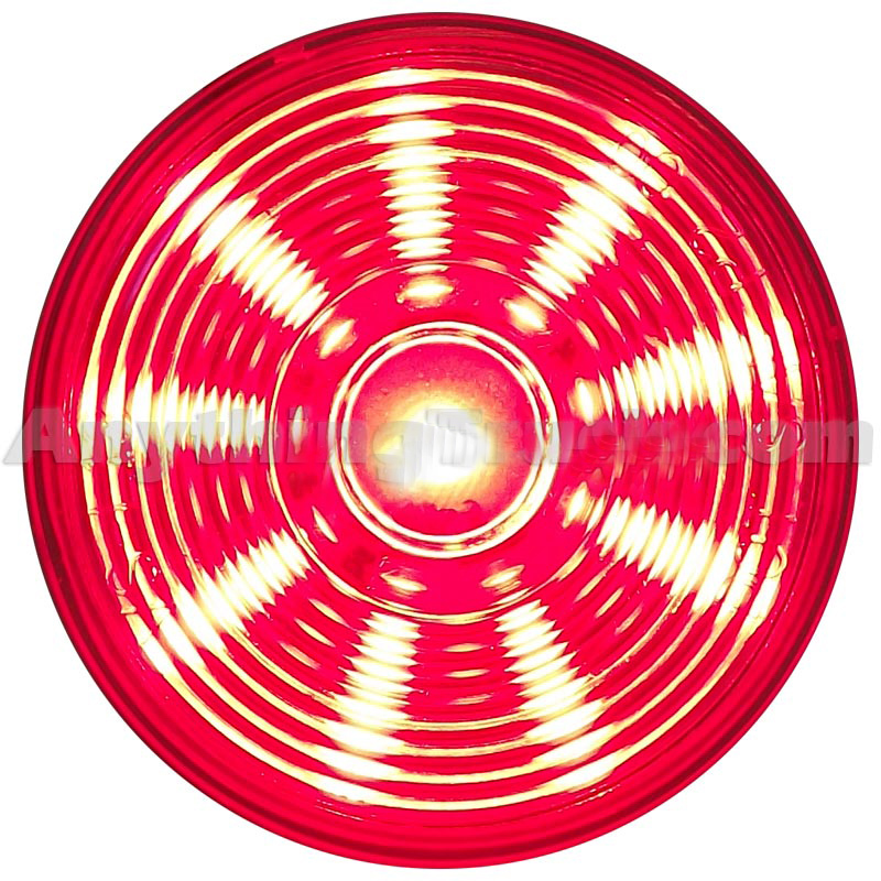 Pro LED Red 2Inch Round LED Clearance Light with Clear Circle Lens