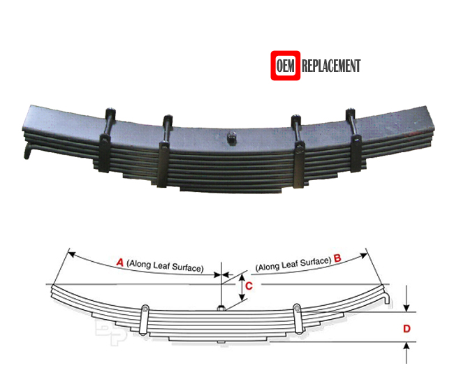 Replacement TRA2732 Hutchens Trailer Spring 8 Leaf Axle capacity