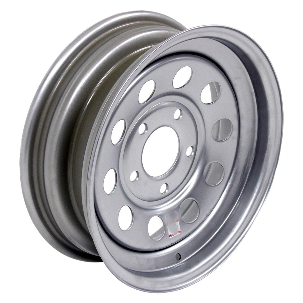 Dexstar Steel Mini Mod 15 Inch Silver Trailer Wheel Rim 5 on 5 (Width 5″)