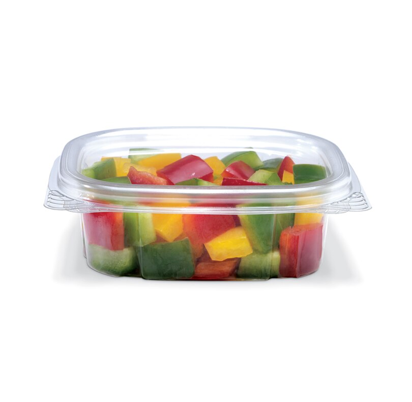 NexDay Supply CS04 4oz Crystal Seal Clear Hinged Deli Container With