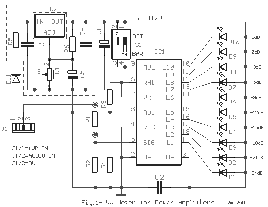 Unit DisplayCircuit With LM3915 IC under Repository-circuits -37523