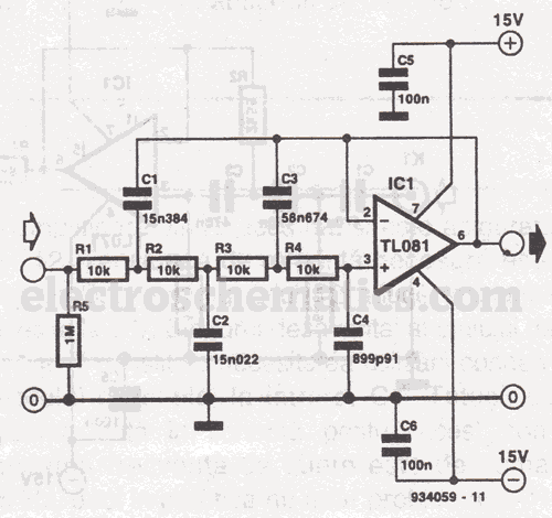 First-order butterworth active Low-pass filter circuit under Repository
