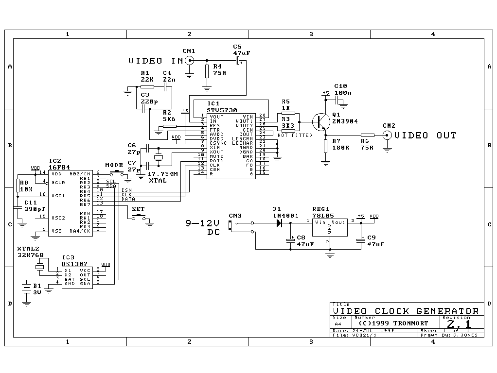 Video Clock and Message Generator under Repositorycircuits 43400