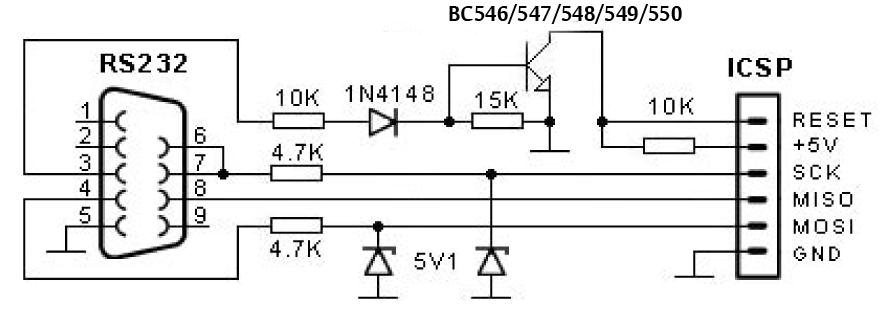 simple serial programmer circuit for at89c2051 at89c51