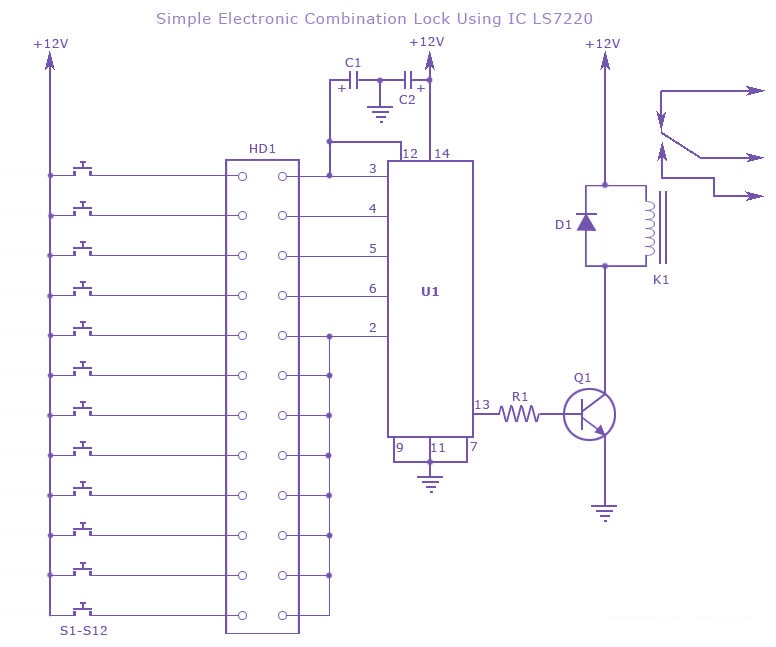 electronic combination lock circuit under Repository-circuits -27452