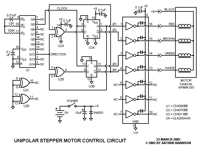 Bipolar Stepper Motor Driver Circuit Using Mosfet