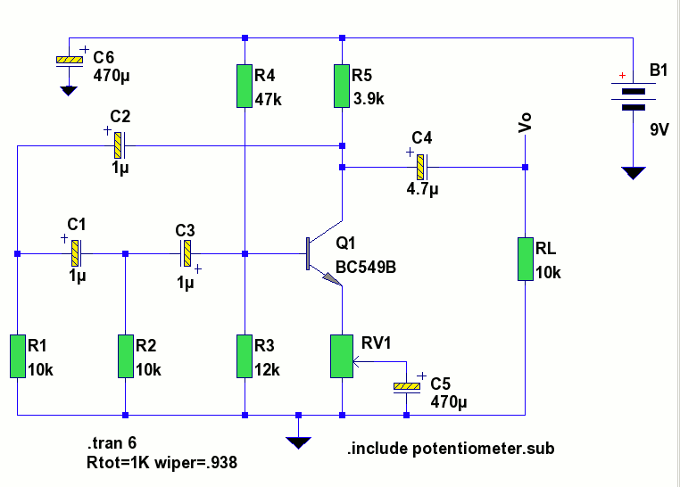 Rc Phase Shift Oscillator Circuit Analysis - Circuit Diagram