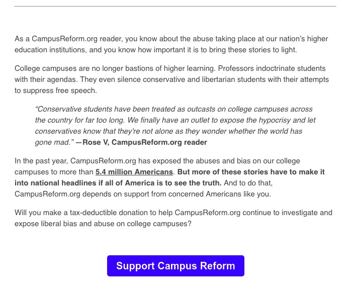 How value proposition copy affects clicks on a donate button in an
