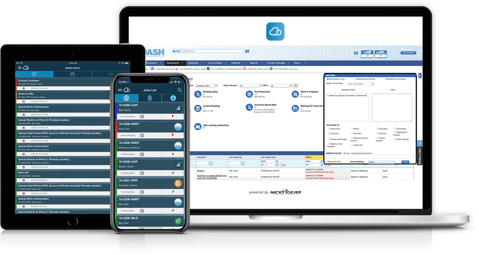 DASH Restoration Job & Business Management Next Gear Solutions, Inc