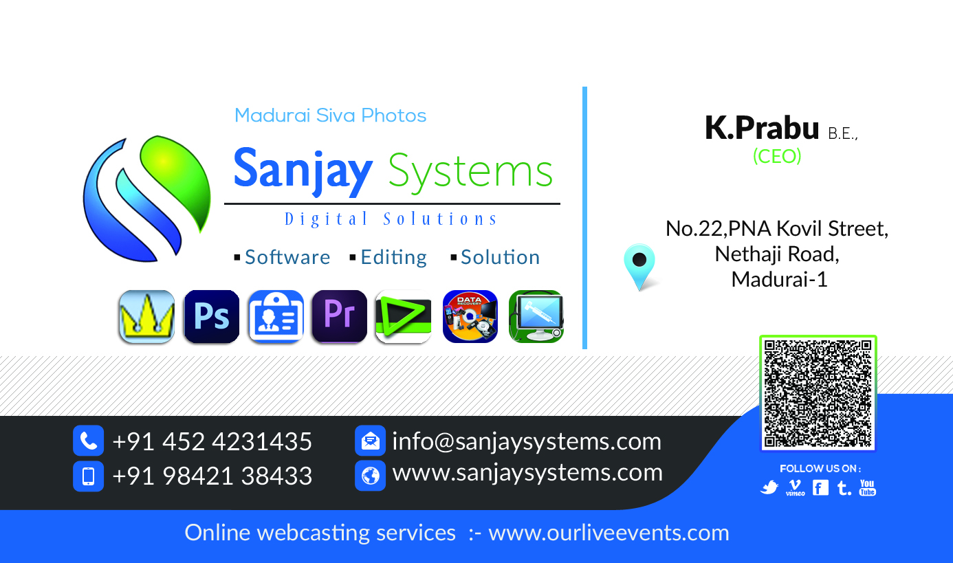 business card design 2D,3D Animation Companies Madurai,Chennai,India